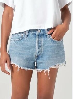 Agolde Light Blue Denim Parker Shorts